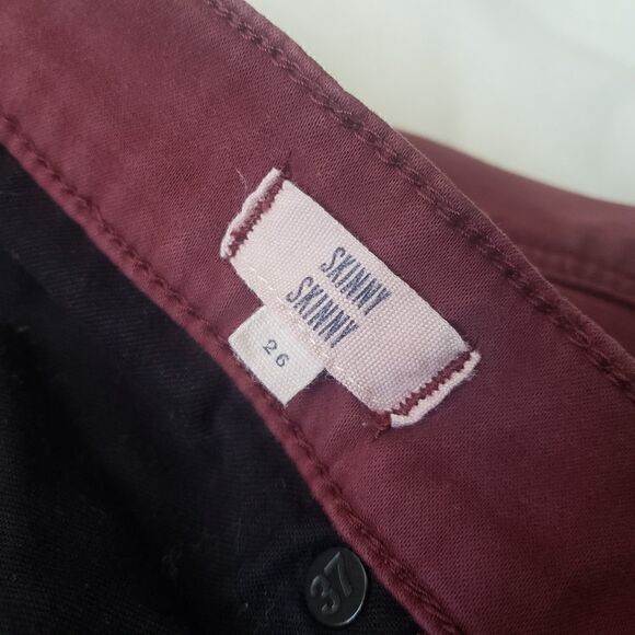 Madewell Burgundy Skinny Jeans 26 - Picture 3 of 3